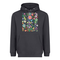 Smoke cute birds t  shirt birds and blooms   cute floral pattern by cecca de Heavyweight Hoodie - DesignPulse
