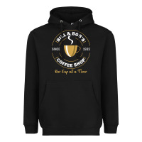 Black bill and bob coffee shop aa recovery gift t shirt Heavyweight Hoodie - PixelWave