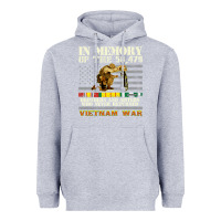 Heather Grey Vietnam War Veterans US Memorial Day In The Memory Of 58479 38 Heavyweight Hoodie - PixelWave
