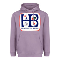 Lavender Coat of arms of Huntington Beach Heavyweight Hoodie - PixelWave