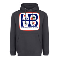 Smoke Coat of arms of Huntington Beach Heavyweight Hoodie - PixelWave