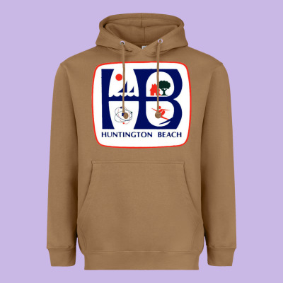 Coat Of Arms Of Huntington Beach Heavyweight Hoodie Designed By Pixelwave