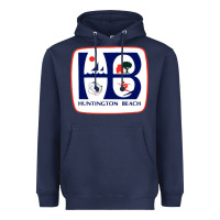 Navy Coat of arms of Huntington Beach Heavyweight Hoodie - PixelWave