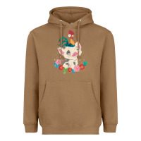 Toasted Coconut Moana HeiHei Rooster Pua Flowers Graphic Heavyweight Hoodie - PixelWave