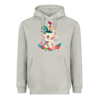 Moon Dust Moana HeiHei Rooster Pua Flowers Graphic Heavyweight Hoodie - PixelWave