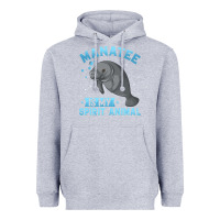 Heather Grey manatee gifts Heavyweight Hoodie - PixelWave