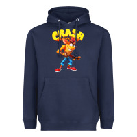 Navy crash bandicoot Heavyweight Hoodie - PixelWave