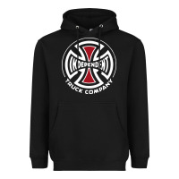 Black independent company cross skateboard Heavyweight Hoodie - PixelWave