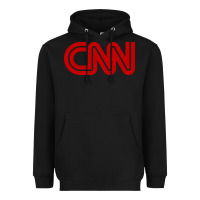 Black cnn media company Heavyweight Hoodie - PixelWave