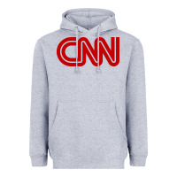 Heather Grey cnn media company Heavyweight Hoodie - PixelWave
