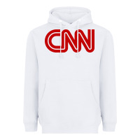 White cnn media company Heavyweight Hoodie - PixelWave