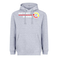 Heather Grey Detroit Diesel Heavyweight Hoodie - PixelWave