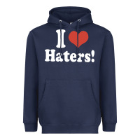 Navy i love haters Heavyweight Hoodie - PixelWave