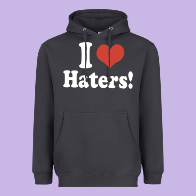 I Love Haters Heavyweight Hoodie Designed By Pixelwave