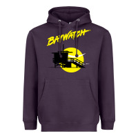 Plum baywatch lifeguard tower sunset   baywatch Heavyweight Hoodie - PixelWave