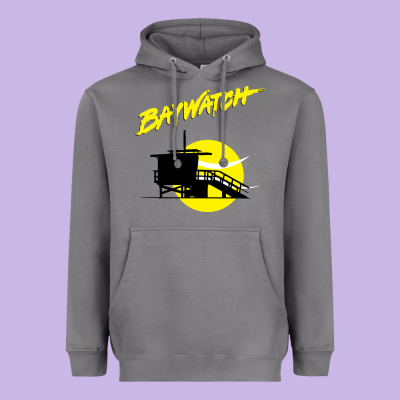 Baywatch Lifeguard Tower Sunset   Baywatch Heavyweight Hoodie Designed By Pixelwave