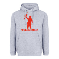 Heather Grey red dawn wolverines Heavyweight Hoodie - PixelWave