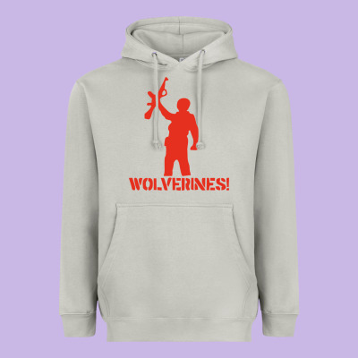 Red Dawn Wolverines Heavyweight Hoodie Designed By Pixelwave
