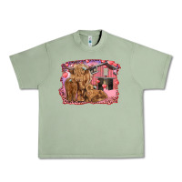 Oil Green Valentine's day mama cow and baby cows Urban Heavy Tee - RanaPortraitStore