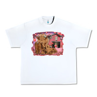 White Valentine's day mama cow and baby cows Urban Heavy Tee - RanaPortraitStore