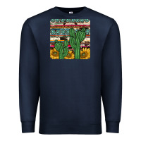 Navy cactus sunflower coaster Premium Sweatshirt - JahusDesignShop