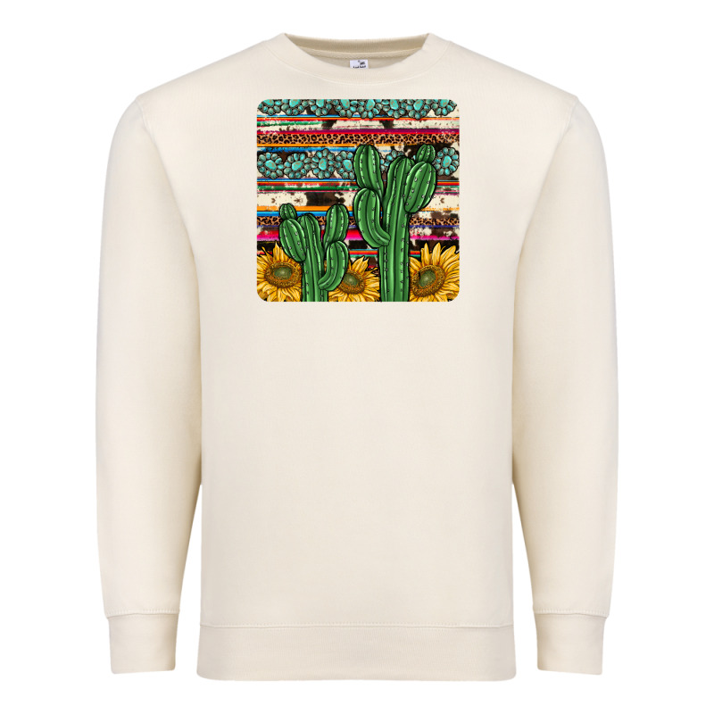 Cactus Sunflower Coaster Premium Sweatshirt by JahusDesignShop | Teevron