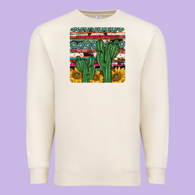 Cactus Sunflower Coaster Premium Sweatshirt Designed By Jahusdesignshop