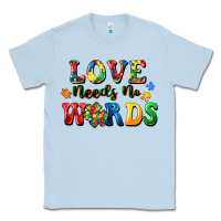 Dusty Blue Love needs no words Classic Tee - CowGirlArtShop