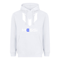 White messi Heavyweight Hoodie - PixelWave