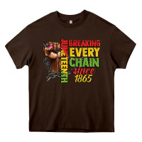 Chocolate Brown juneteenth breaking every chain since 1865 woman f Heavy Core Tee - CowGirlArtShop