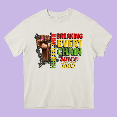 Juneteenth Breaking Every Chain Since 1865 Woman F Heavy Core Tee Designed By Cowgirlartshop