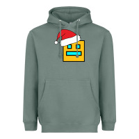 Sage Geometry Dash Heavyweight Hoodie - PixelWave