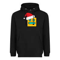 Black Geometry Dash Heavyweight Hoodie - PixelWave
