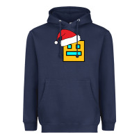 Navy Geometry Dash Heavyweight Hoodie - PixelWave