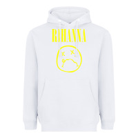 White Grunge Rihanna Heavyweight Hoodie - PixelWave
