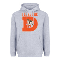 Heather Grey i love the d broncos football quote Heavyweight Hoodie - PixelWave
