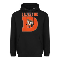 Black i love the d broncos football quote Heavyweight Hoodie - PixelWave