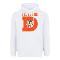 White i love the d broncos football quote Heavyweight Hoodie - PixelWave