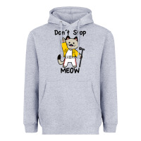 Heather Grey Don´t Stop Meow Heavyweight Hoodie - PixelWave