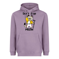Lavender Don´t Stop Meow Heavyweight Hoodie - PixelWave