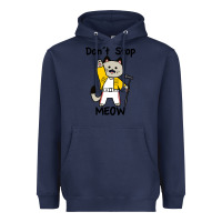 Navy Don´t Stop Meow Heavyweight Hoodie - PixelWave