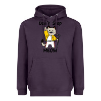 Plum Don´t Stop Meow Heavyweight Hoodie - PixelWave