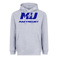 Heather Grey marymount university vectorized Heavyweight Hoodie - PixelWave