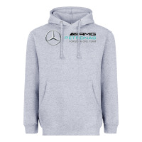 Heather Grey mercedis f1 Heavyweight Hoodie - PixelWave