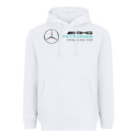 White mercedis f1 Heavyweight Hoodie - PixelWave