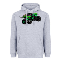 Heather Grey monster truck grave digger Heavyweight Hoodie - PixelWave