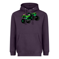 Plum monster truck grave digger Heavyweight Hoodie - PixelWave