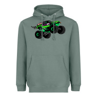 Sage monster truck grave digger Heavyweight Hoodie - PixelWave