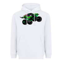 White monster truck grave digger Heavyweight Hoodie - PixelWave