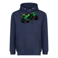Navy monster truck grave digger Heavyweight Hoodie - PixelWave